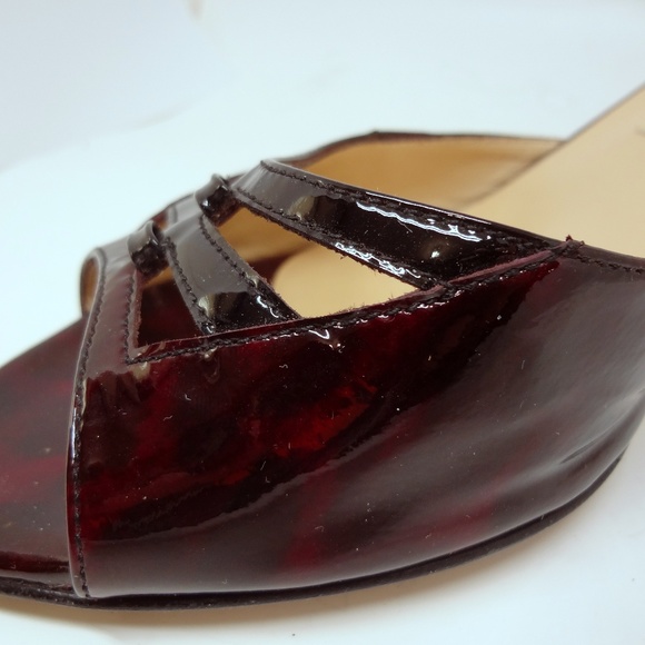 Jimmy Choo 3" Tiana Leopard Bordeaux Patent Leather Size 40 - Picture 6 of 8